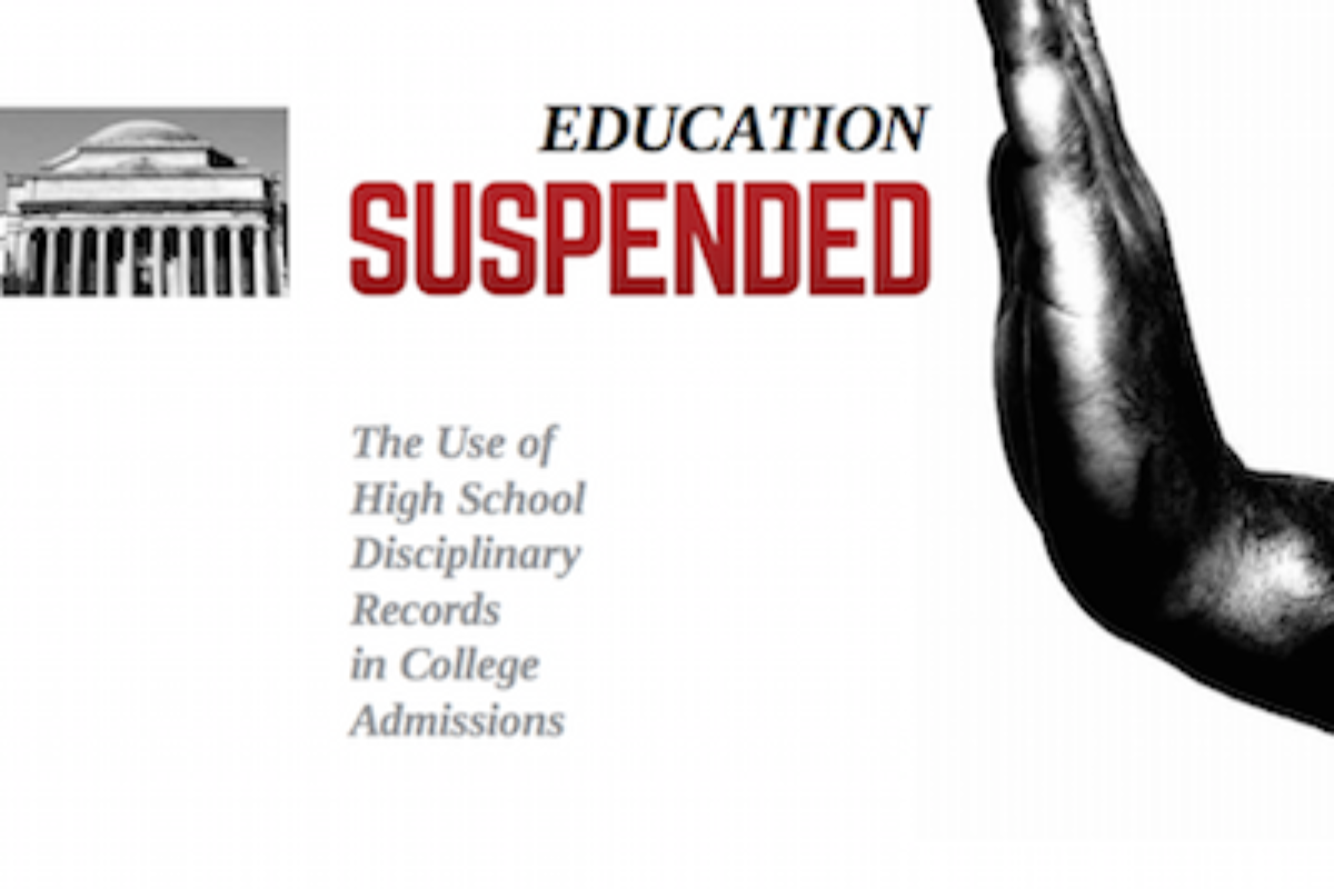 CCA-Education Suspended: The Use of High School Disciplinary Records in College Admissions Report