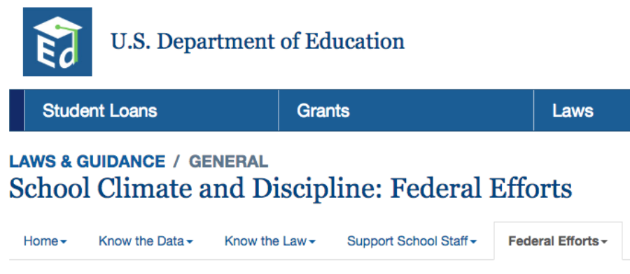 School Climate and Discipline: Federal Efforts