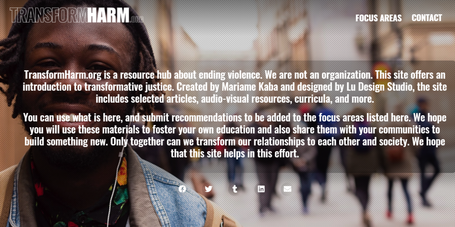 TransformHarm.org – resource hub about ending violence