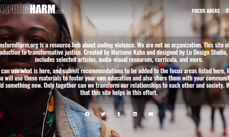 TransformHarm.org – resource hub about ending violence