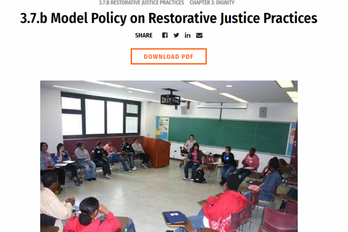 DSC – Model Code: Policy on Restorative Justice Practices